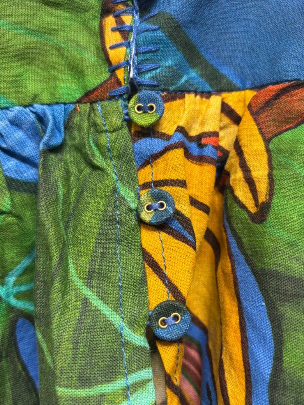 NWT FARM RIO Banana Grapes Tropical Print Linen Cami Top Blue M - Picture 7 of 13